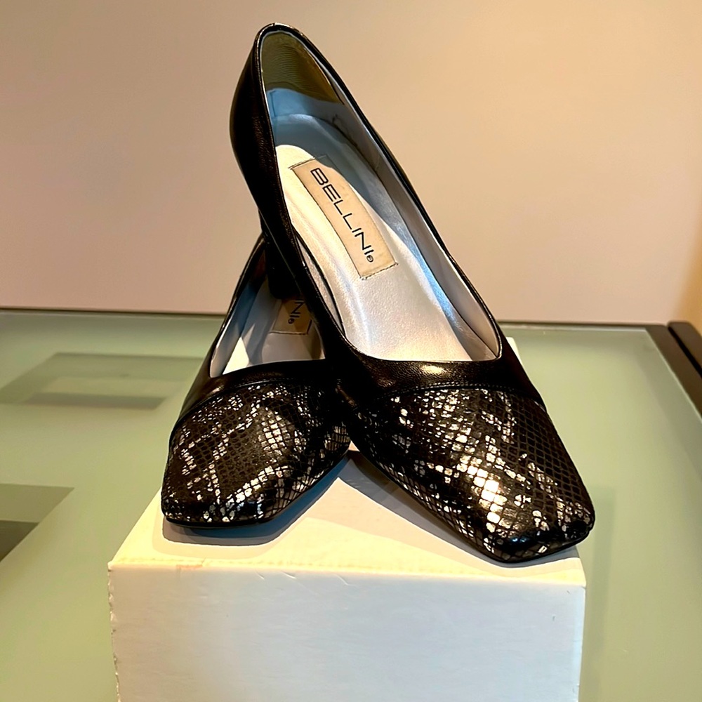 Python Skin Appliqué black 2” heels